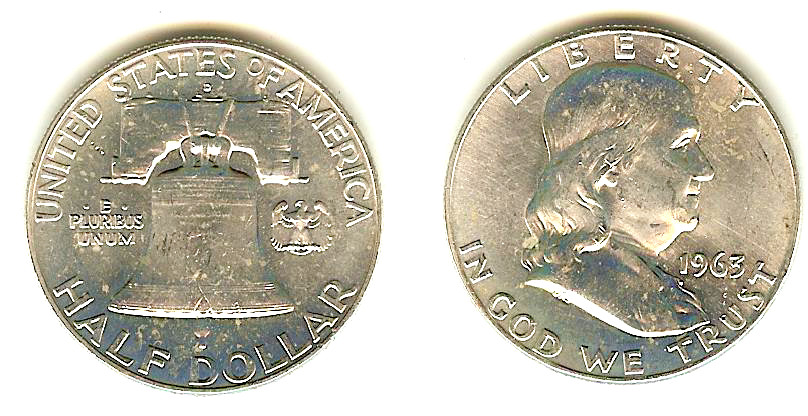 US half dollar 1963D BU